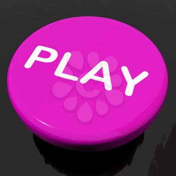 Play Button Shows Playing Online Gaming Or Gambling