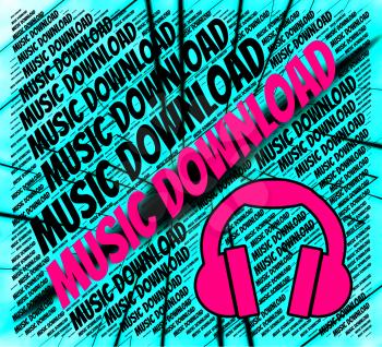 Music Download Representing Sound Track And Audio