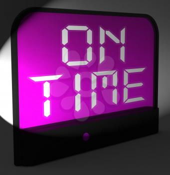 On Time Digital Clock Meaning Punctual And Not Late