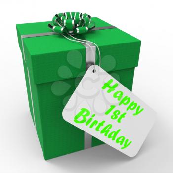 Happy 1st Birthday Gift Showing Celebrating Turning One