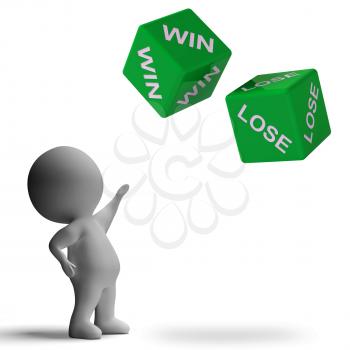 Win Lose Dice Showing Gambling And Betting