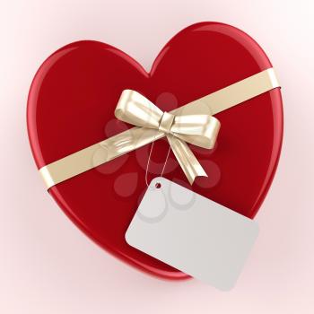 Gift Tag Representing Heart Shape And Card