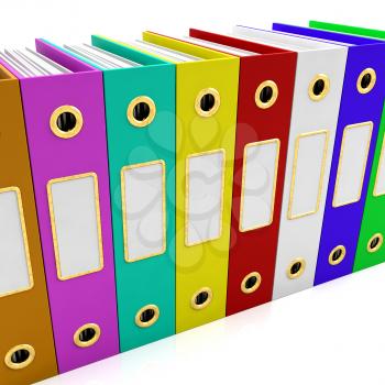 Row Of Colorful Files For Getting Office Organized