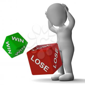 Win Lose Dice Showing Gambling And Payoff