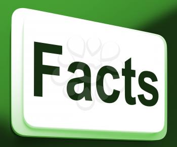 Facts Button Showing True Information And Data
