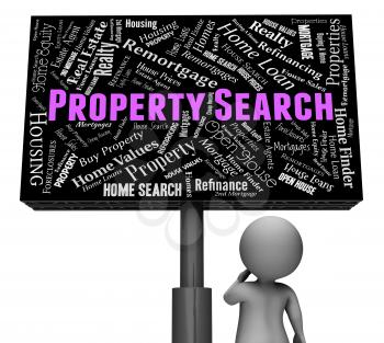 Property Search Indicating Signboard Placard And Signs