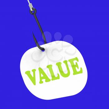 Value On Hook Shows Great Significance Worth Or Importance