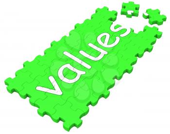 Values Puzzle Shows Principles, Morality And Ideology