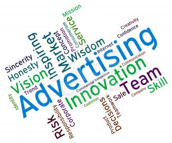 Advertising Wordcloud Representing Market Marketing And Text 