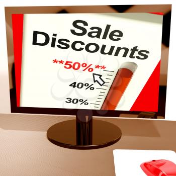 Fifty Percent Sale Discounts Show Online Bargains