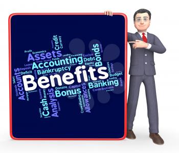 Benefits Word Representing Wordcloud Perk And Rewards 