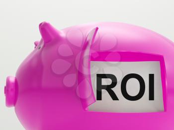 ROI Piggy Bank Showing Return On Investment