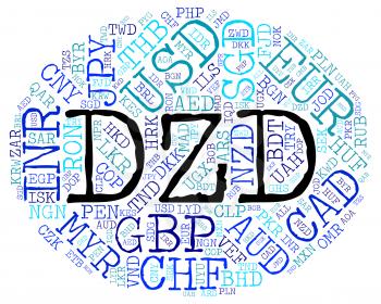 Dzd Currency Representing Exchange Rate And Dinar