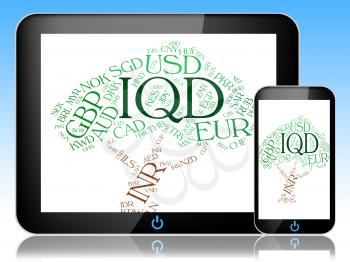 Iqd Currency Indicating Forex Trading And Wordcloud