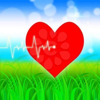 Heart Pulse Indicating Valentines Day And Cardiology