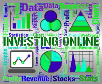 Investing Online Indicating Business Graph And Growth