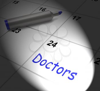 Doctors Calendar Displaying Medical Consultation And Prescriptions