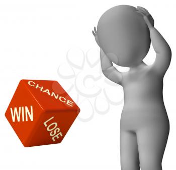 Chance Win Lose Dice Showing Good Luck