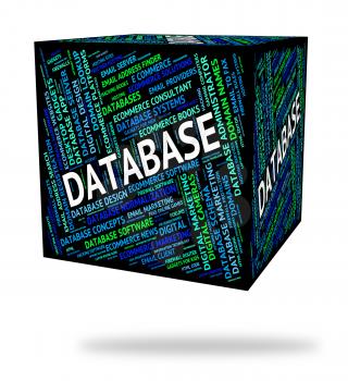 Database Word Representing Computers Words And Information