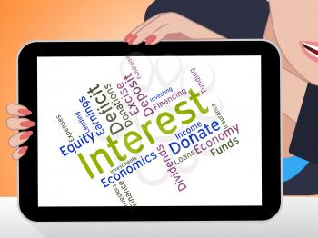 Interest Word Representing Savings Dividends And Wordcloud 