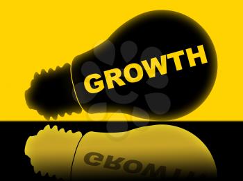 Growth Lightbulb Meaning Rise Lamp And Expansion