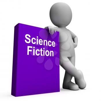 Science Fiction Book And Character Showing SciFi Books