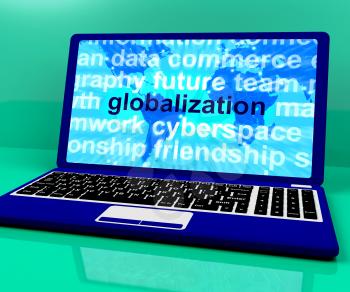 Globalization Word On Laptop Shows International Business