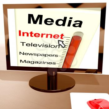 Internet Media Gauge Showing Marketing Online