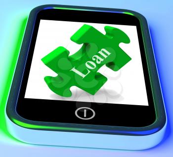 Loan Smartphone Meaning Finance Credit Or Mortgage