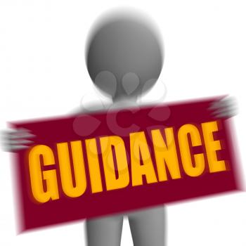 Guidance Sign Character Displaying Support Guidance And Assistance