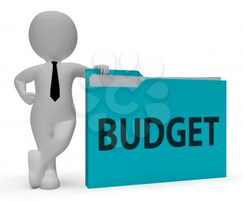 Budget Folder Showing Office Budgeting And Organization 3d Rendering