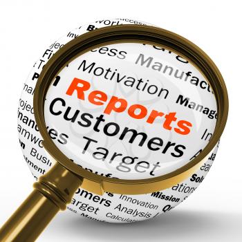 Reports Magnifier Definition Meaning Statistical Diagram Or Company Financial Reviews
