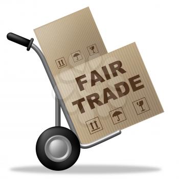 Fair Trade Representing Shipping Box And Ethical