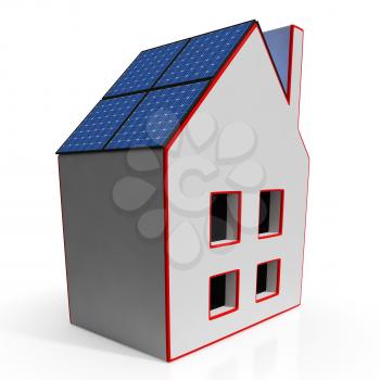 House With Solar Panels Showing Renewable Energy Or Power