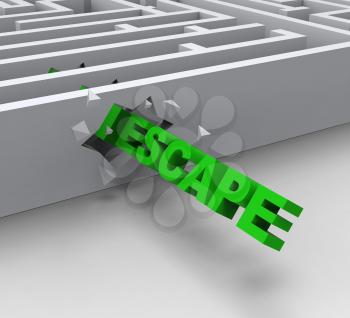 Escape From Maze Shows Liberated Or Escape