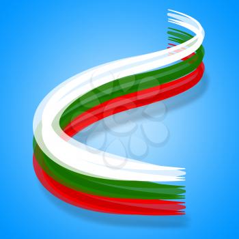 Flag Bulgaria Indicating Nation European And National