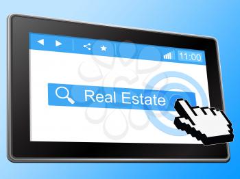 Real Estate Showing World Wide Web And On The Market