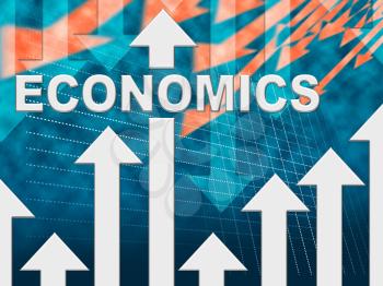 Economics Graph Arrows Represents Monetary Diagram Or Chart