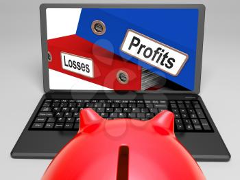 Profits And Looses On Laptop Shows Expenses And Investments