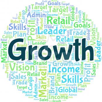Growth Word Indicating Text Wordclouds And Rise