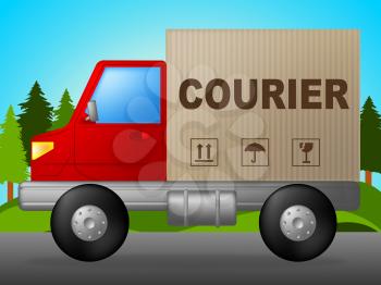 Courier Truck Representing Package Freight And Postage