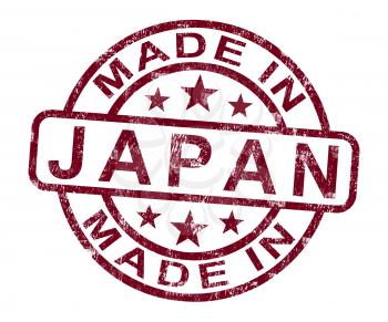 Made In Japan Stamp Showing Japanese Product Or Produce
