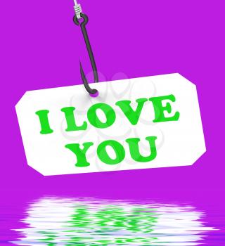 I Love You On Hook Displaying Love Dating And Romance