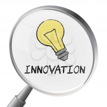 Innovation Magnifier Showing Innovate Revolution And Searching