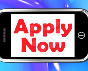 Apply Now On Phone Showing Job Applications And Recruitment