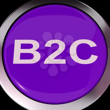 B2c Button Meaning Business To Consumer Buying Or Selling