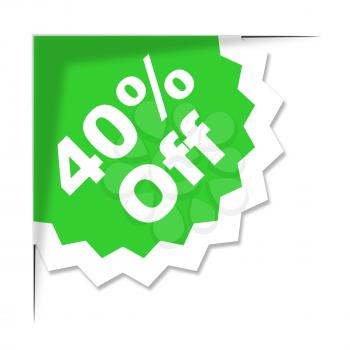 Forty Percent Off Showing Sale Discount And Offer