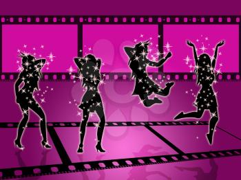 Disco Filmstrip Representing Photography Photographic And Cinematography