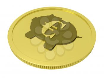 Euro Piggy Coin Showing European Currency And Savings