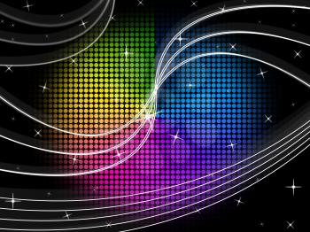 Color Wheel Background Showing Night Sky And Swirls
